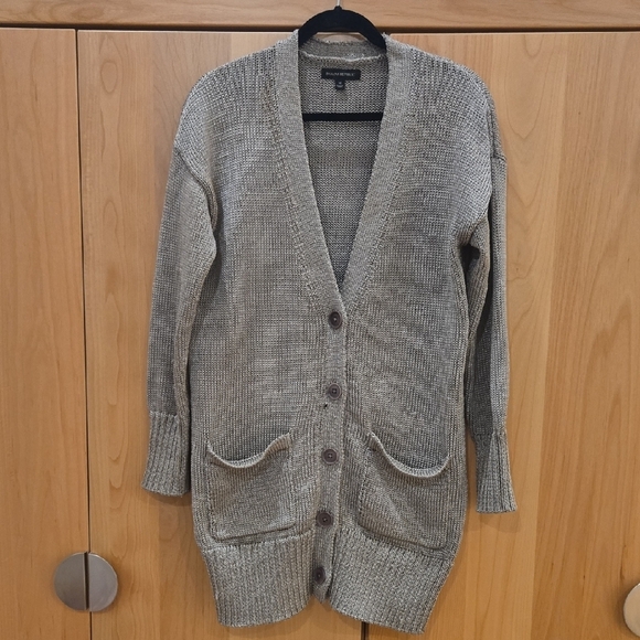 Banana Republic Sweaters - Banana Republic Knit Cardigan, Shine Knit, Quiet Luxury, Medium